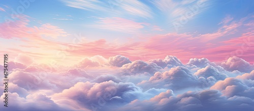 The beautiful Asian sunrise painted the sky with vibrant hues of blue and pink casting a soft light over the white clouds and creating a stunning backdrop for nature s textures making it a 