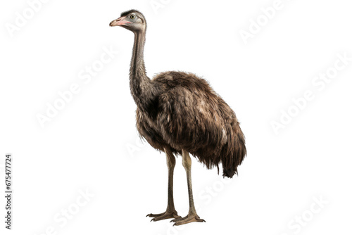 Ostrich isolated on transparent background. Concept of Bird.