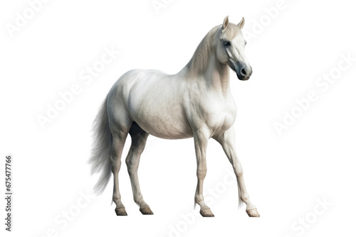 White Horse isolated on transparent background. Concept of animals.