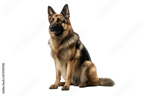 German Shepherd dog isolated on transparent background. Concept of pet.