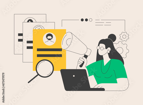 Wanted employees abstract concept vector illustration.