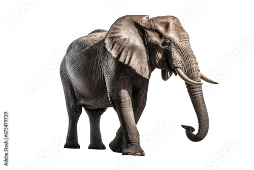 Elephant isolated on transparent background. Concept of animals.
