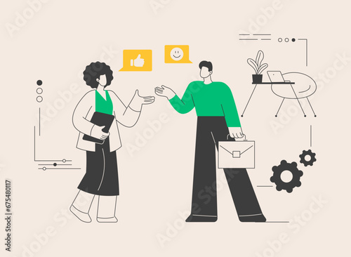 New team members abstract concept vector illustration.