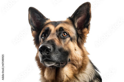 German Shepherd dog isolated on transparent background. Concept of pet.