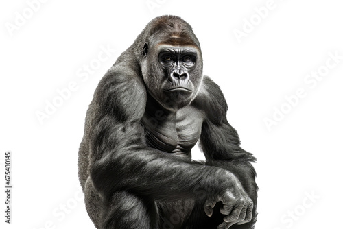 Gorilla isolated on transparent background. Concept of animals. © The Imaginary Stock