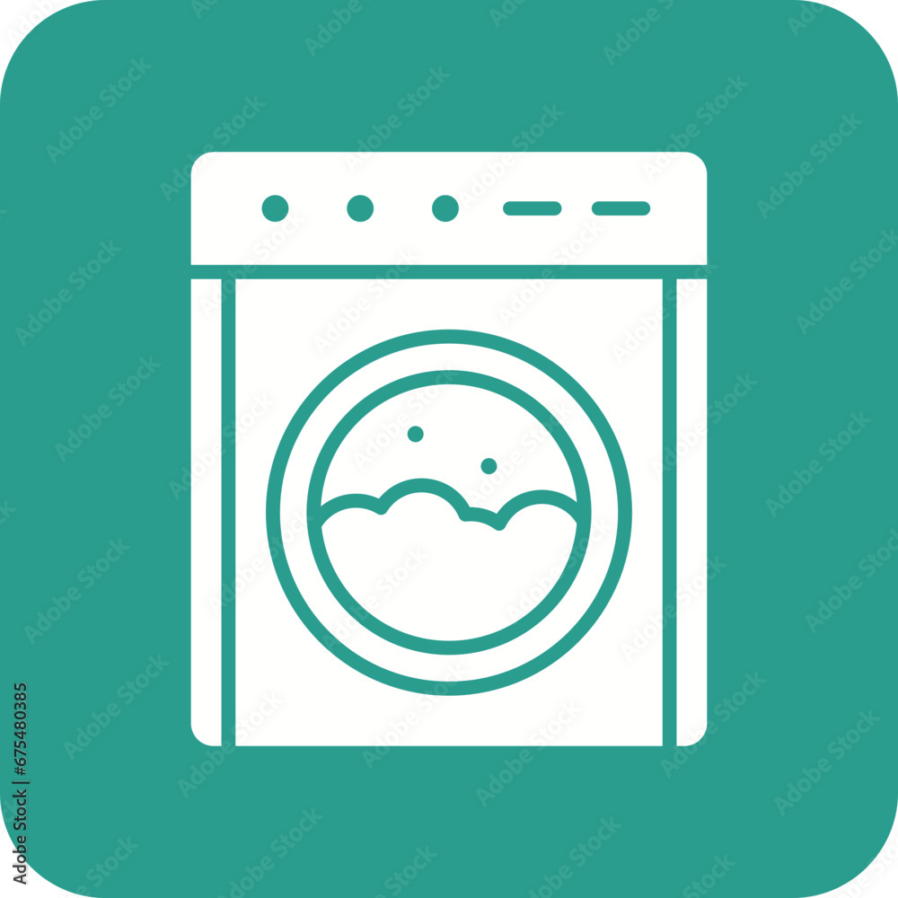 Laundry Machine Line Color Icon Laundry Machine Line Color Icon