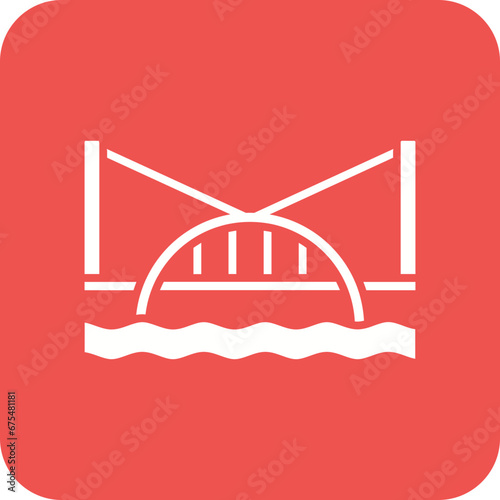 Water Bridge Line Color Icon