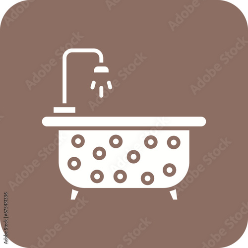 Bathtub Line Color Icon