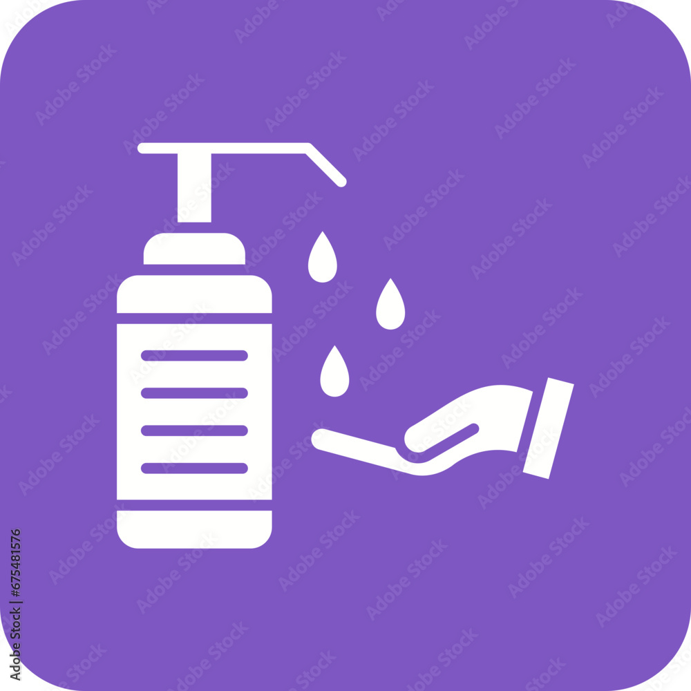 Fototapeta premium Hand Gel Line Color Icon