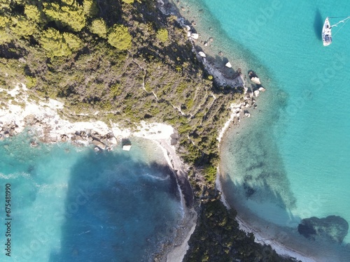 aerial view of the coast of island, lakka, paxos, greece © Adeline