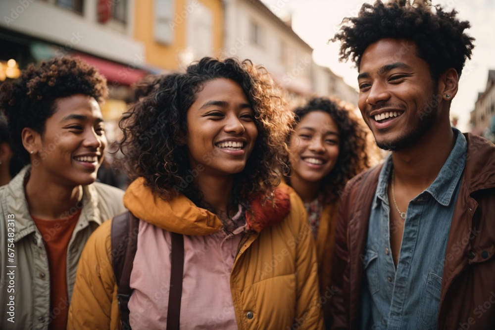 group of people in the city