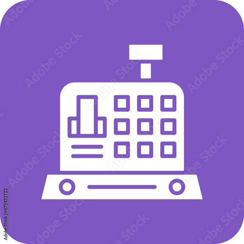 Cashier Machine Line Color Icon