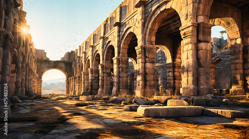 Foto Majestic archways and columns of an ancient ruin