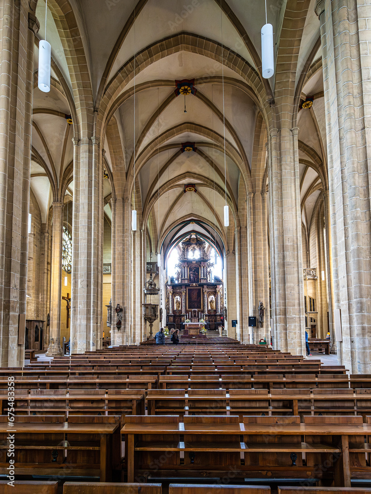 Interior of Church of St. Severus at Erfurt, Germany.