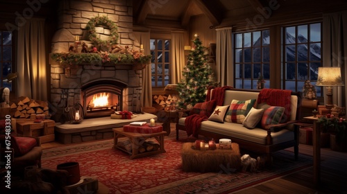 A living room full of holiday decorations