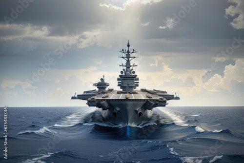 the aircraft carrier ship in the sea