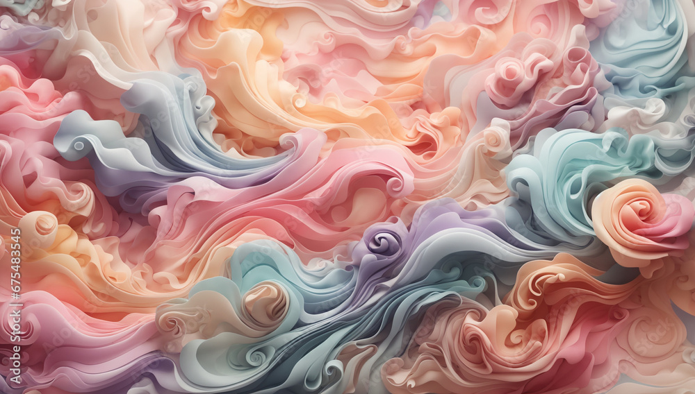 An abstract background with swirling clouds of pastel colors - AI Generative An abstract background with swirling clouds of pastel colors - AI Generative