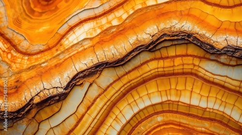 Abstract expressive structure slice mineral stone. Amazing banded crystal cross section as a background. Illustration for banner, poster, cover, brochure or presentation.