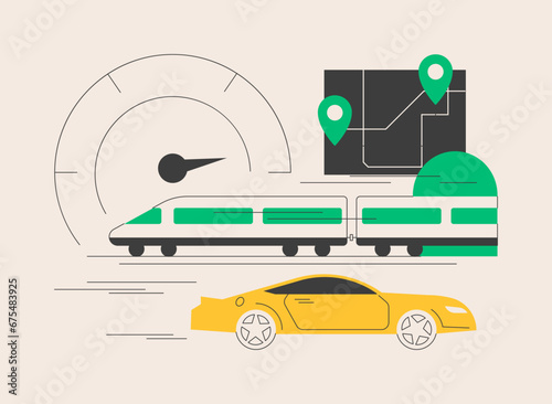 High-speed transport abstract concept vector illustration.