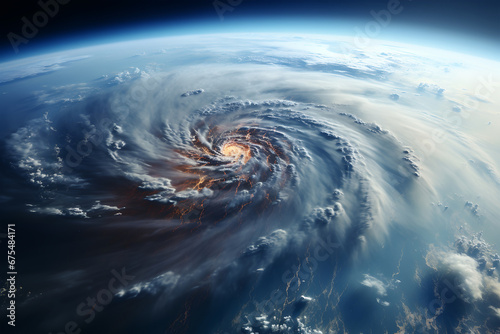 Fototapeta Naklejka Na Ścianę i Meble -  Earth from space showing the beauty of space exploration. 3D rendering. ia generative