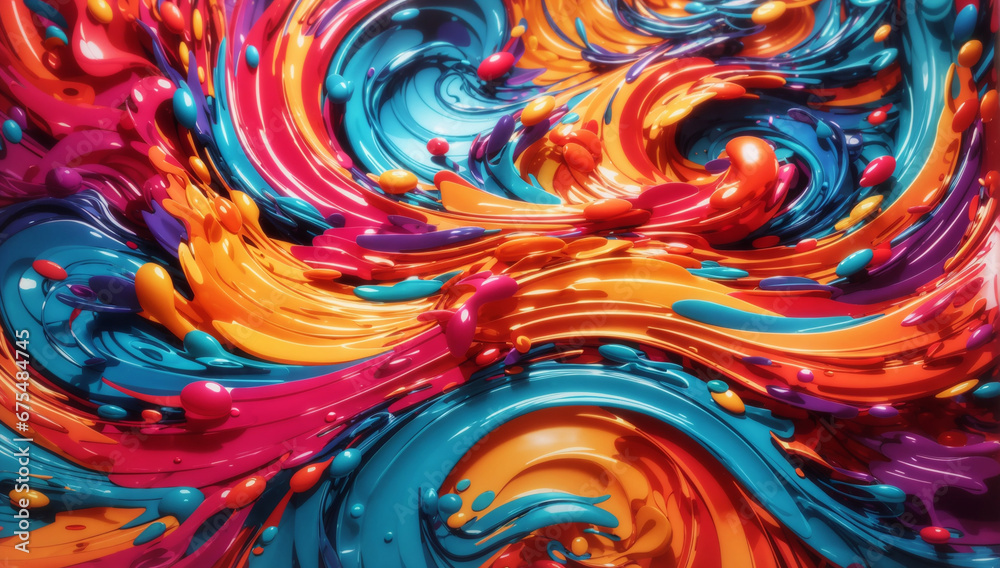An abstract background with swirling vortexes of vibrant colors - AI Generative