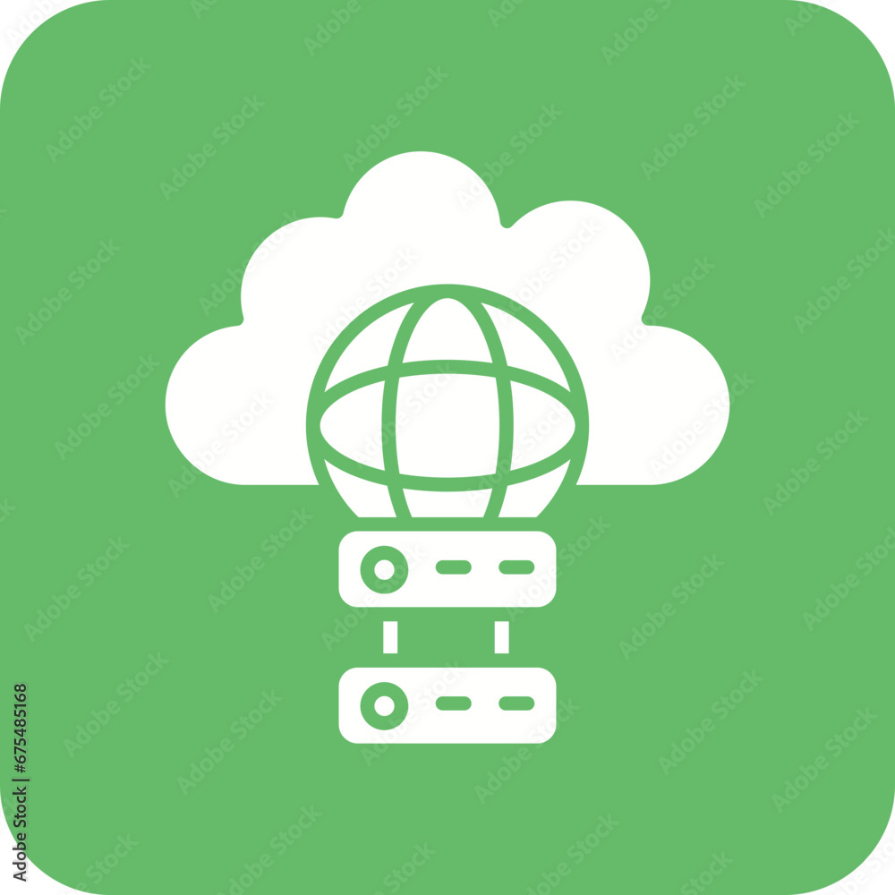 Cloud Hosting Line Color Icon