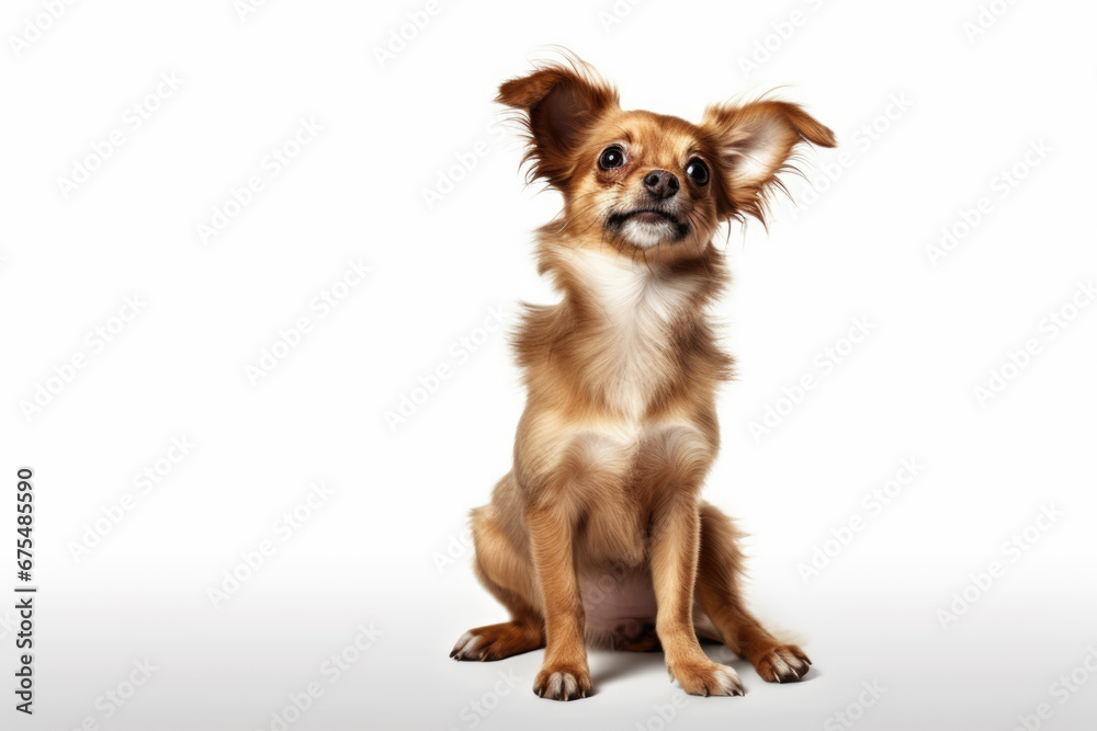 Funny puppy dog standing on hind legs. Cute brown playful dog or pet isolated on transparent background Funny puppy dog standing on hind legs. Cute brown playful dog or pet isolated on transparent background
