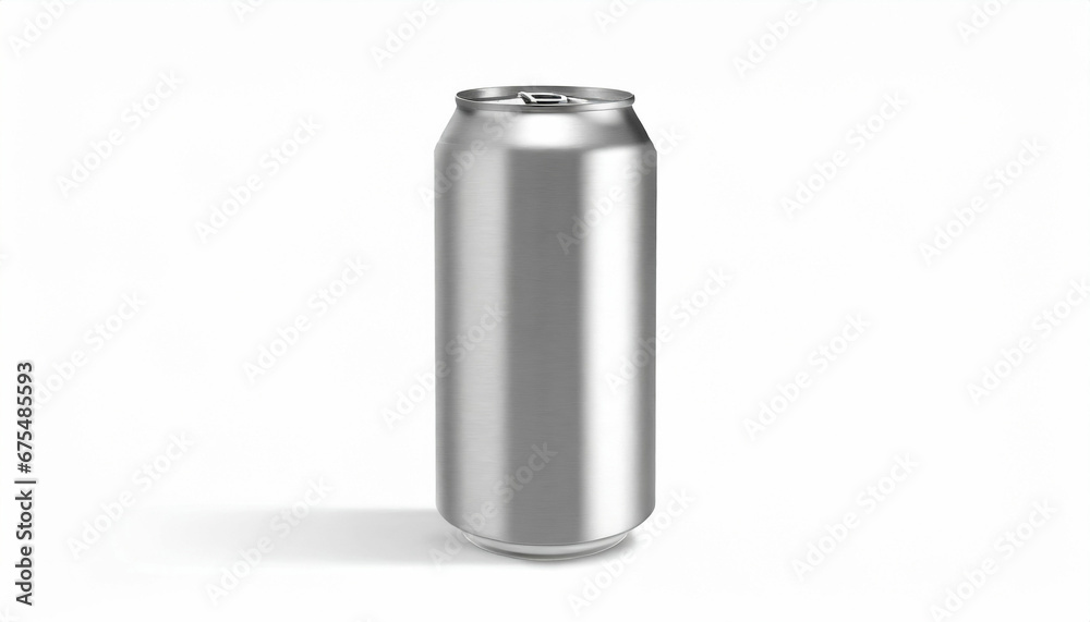 3D Silver Soda Can Mockup on Isolated Surface 3D Silver Soda Can Mockup on Isolated Surface