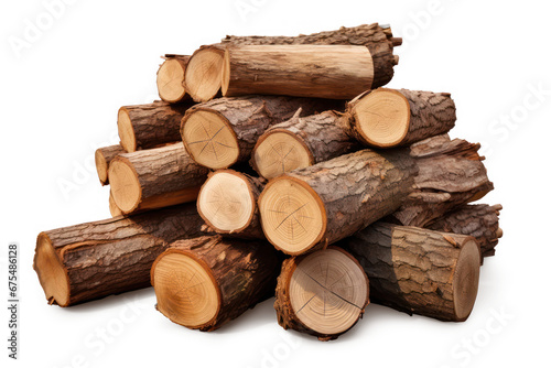 big pile of timber, logs, isolated on transparent, background, png file