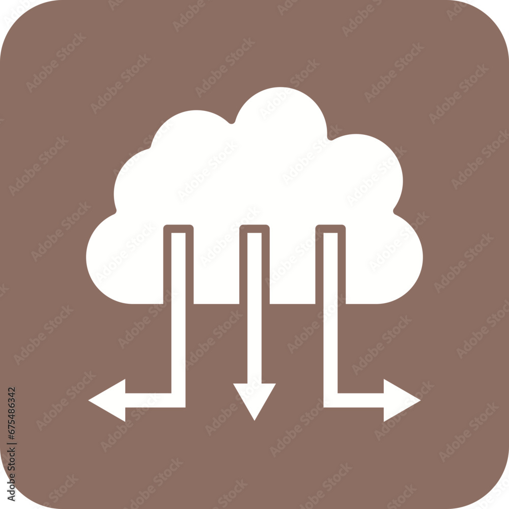 Cloud Distribution Line Color Icon Cloud Distribution Line Color Icon
