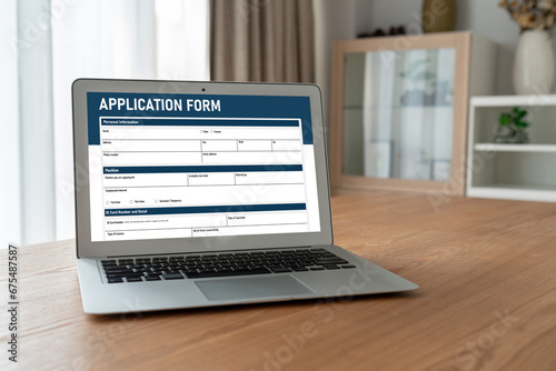 Online application form for modish registration on the internet website