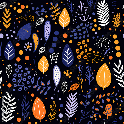 seamless pattern with stylized doodles