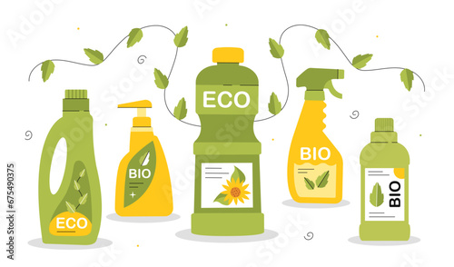 Set of ecological products vector