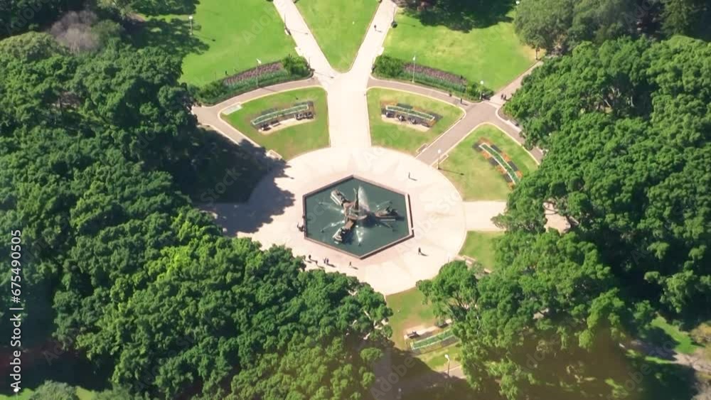 Archibald Fountain aerial view, Hyde Park - Sydney Archibald Fountain aerial view, Hyde Park - Sydney