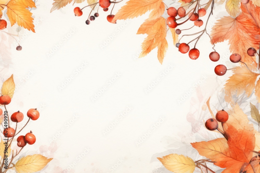 Beautiful frame of autumn leaves and berries Beautiful frame of autumn leaves and berries