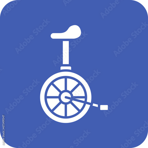 Unicycle Line Color Icon