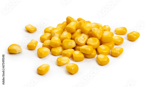 corn grains isolated on white background.