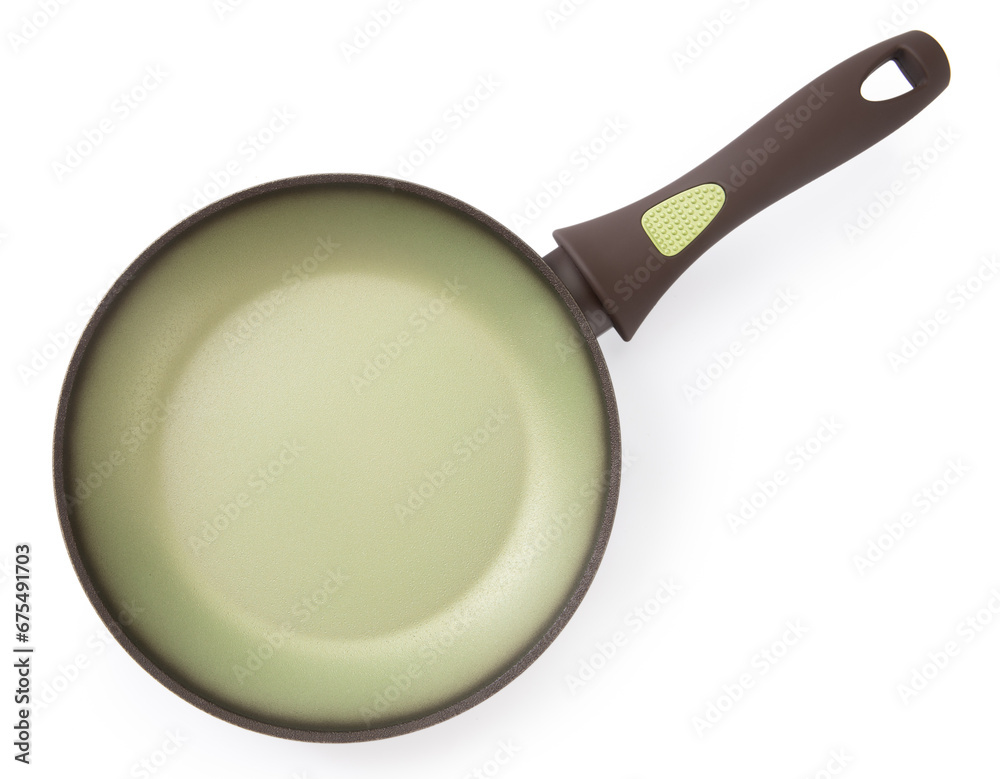 non-stick frying pan isolated on white background non-stick frying pan isolated on white background