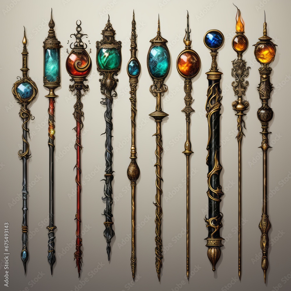 magic staff collection game assets