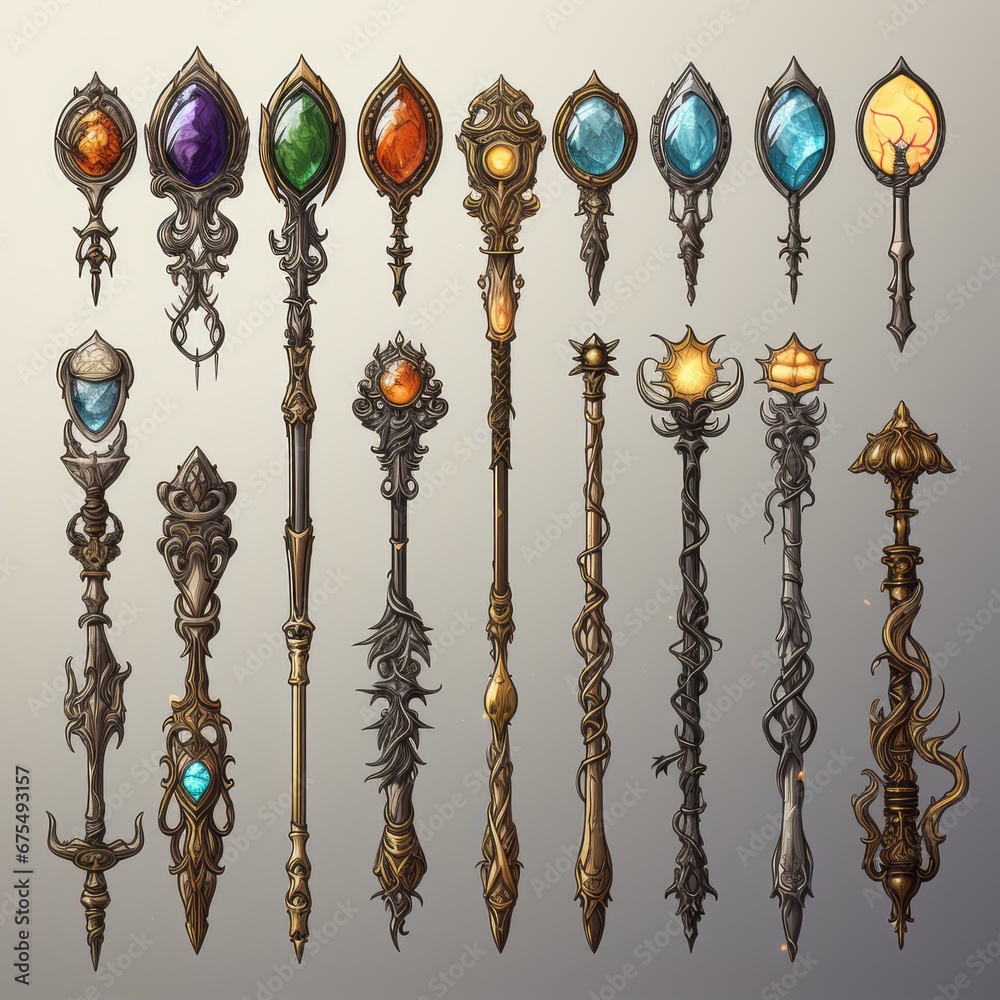 magic staff collection game assets magic staff collection game assets