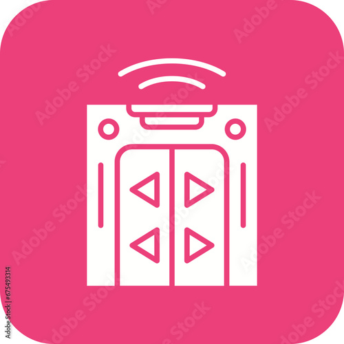 Electric Door Line Color Icon