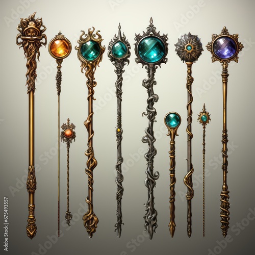 magic staff collection game assets