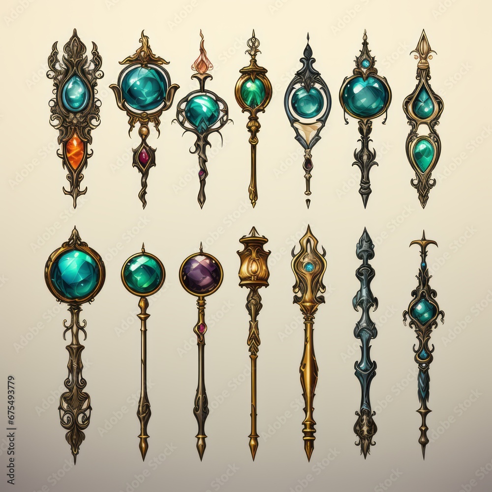 magic staff collection game assets magic staff collection game assets