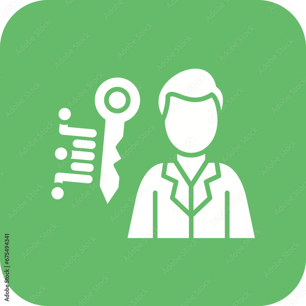 Key Person Line Color Icon