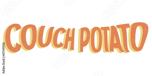 hand drawn line art vector of couch potato. Vintage couch potato drawing.