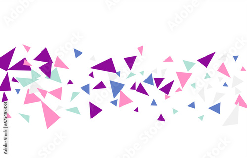 Colored triangles abstract geometric pattern with. Can be used as poster, banner, border, background, wallpaper, card, print, web. Vector illustration