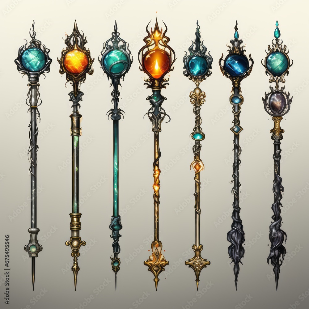magical wands game assets