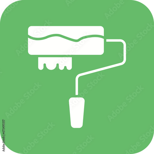 Paint Roller Line Color Icon