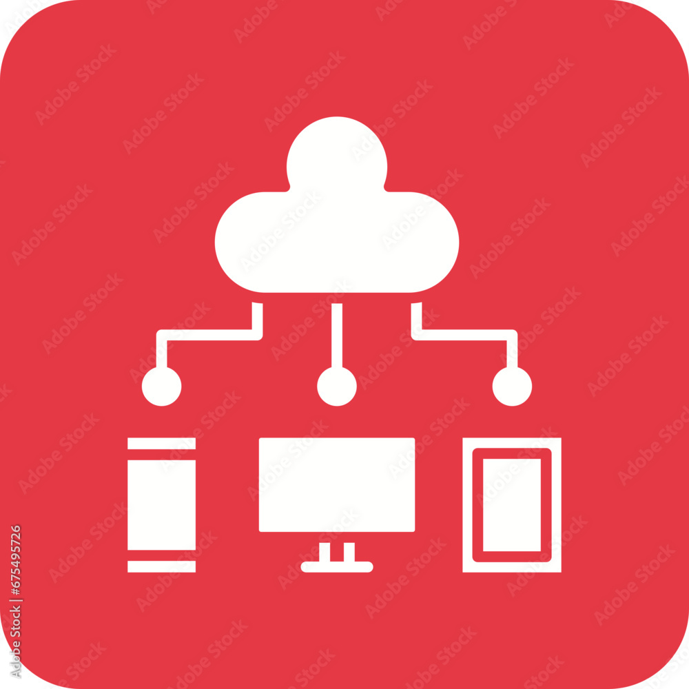 Cloud Computing Line Color Icon