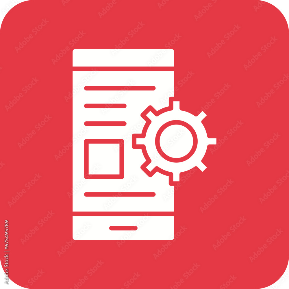 Mobile App Line Color Icon